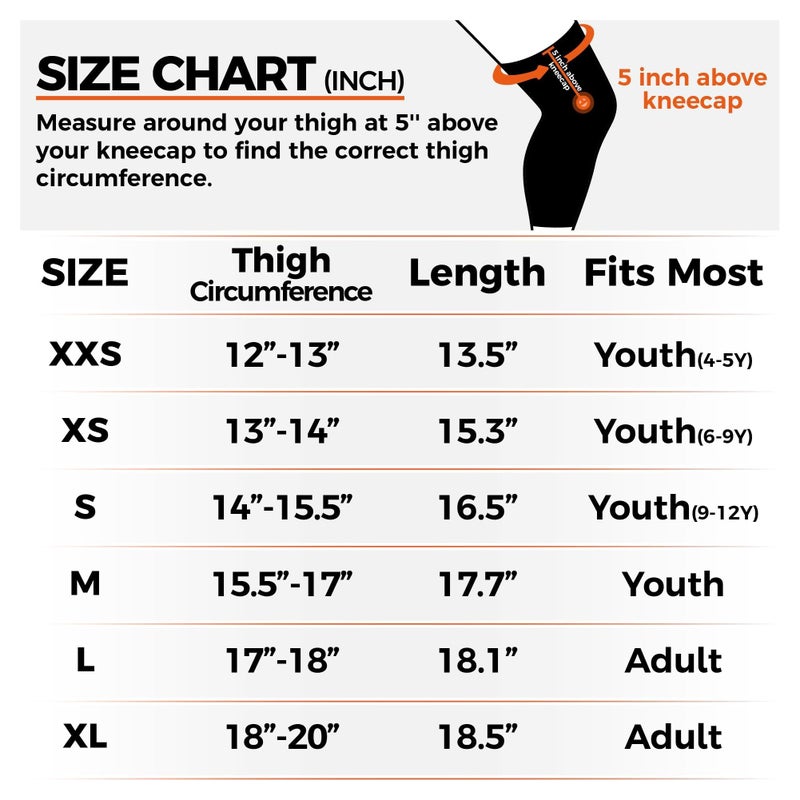 COOLOMG Sports Compression Leg Sleeves Basketball Football Long Knee Protection Knee Brace Undersleeve White S - Image 4