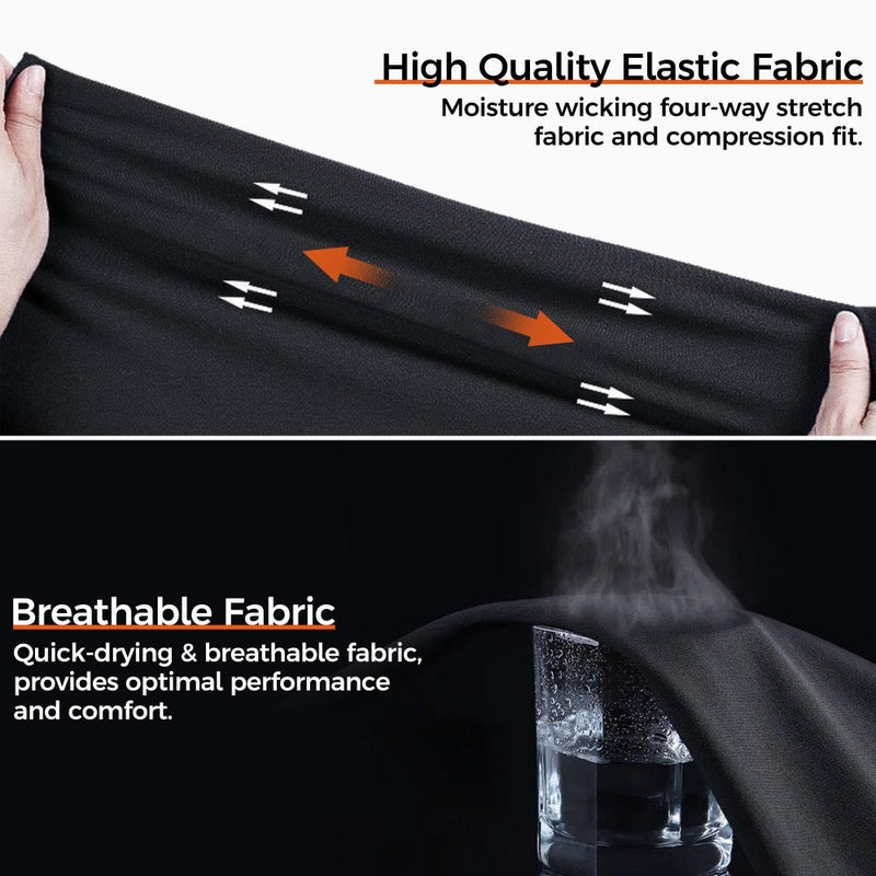 COOLOMG Sports Compression Leg Sleeves Basketball Football Long Knee Protection Knee Brace Undersleeve White S - Image 3