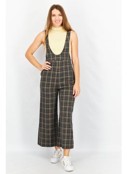 VERO MODA Women Plaid Sleeveless Jumpsuit, Grey Combo  - Image 1