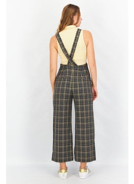 VERO MODA Women Plaid Sleeveless Jumpsuit, Grey Combo  - Image 3