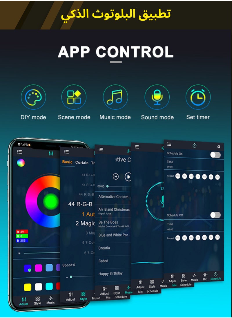 أيه بي جي - مصباح أرضي زاوية LED مع تطبيق بلوتوث، بطول 1.42 متر، إضاءة ألعاب ملونة، جهاز تحكم عن بعد، تعديل السطوع، مؤقت، ألوان ساطعة 5050 RGB، أوضاع متعددة DIY، إضاءة أرضية LED RGB لغرفة النوم، أسود، مصباح قائم 142 سم - Image 1