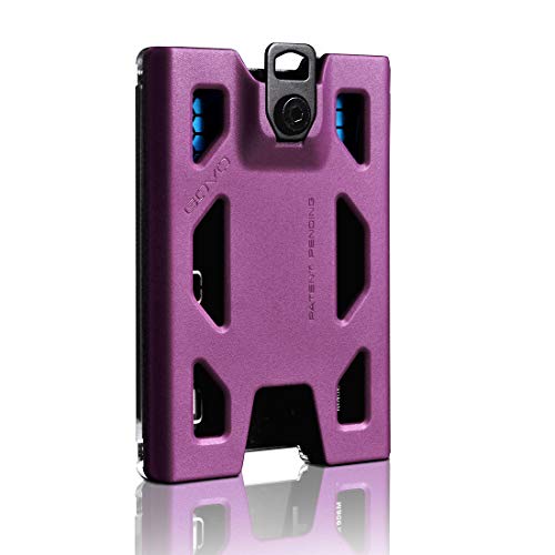 GOVO T4 Badge Holder No-Clip Version - Durable ID Card Holder Holds 1 to 4 Cards (Purple) - Image 1