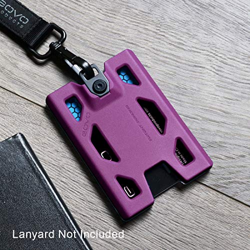 GOVO T4 Badge Holder No-Clip Version - Durable ID Card Holder Holds 1 to 4 Cards (Purple) - Image 3