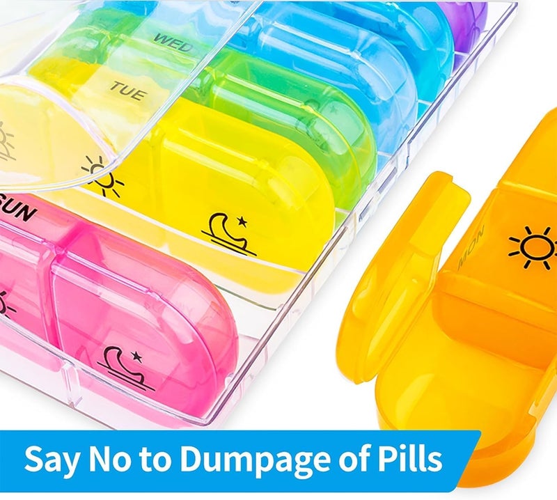 INKULTURE Weekly Medicine Organizer Box 03 Times a Day, Tablets Container Case Travel Pill Box For 07 days | Multicolor | 01 Pcs - Image 3