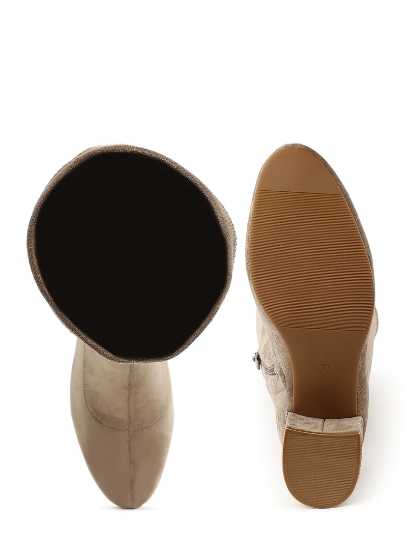 London Rag Microfiber Knee High Boots in Taupe