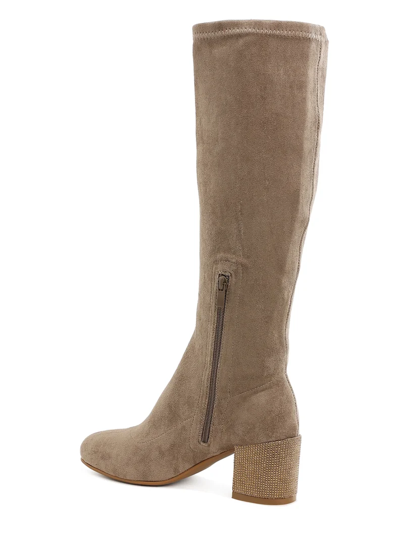 London Rag Microfiber Knee High Boots in Taupe