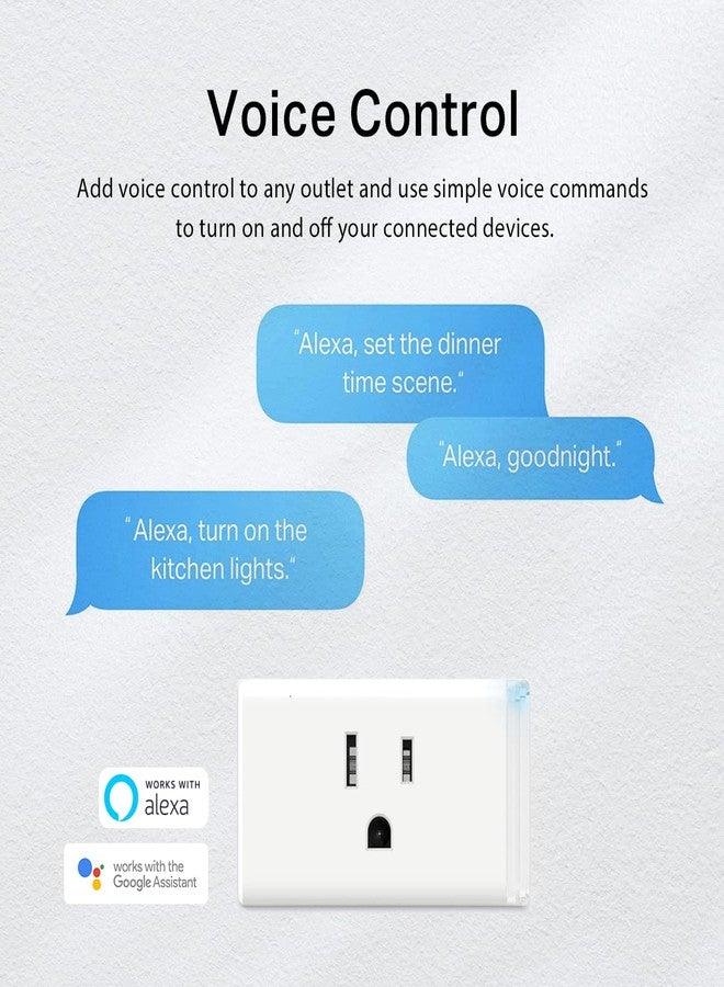 Kasa Smart مقبس كاسا الذكي HS103P2، مخرج واي فاي للمنزل الذكي يعمل مع أليكسا، إيكو، جوجل هوم و IFTTT، لا حاجة إلى محور، تحكم عن بُعد، 15 أمبير، معتمد من UL، (عبوة من 2) أبيض - Image 2