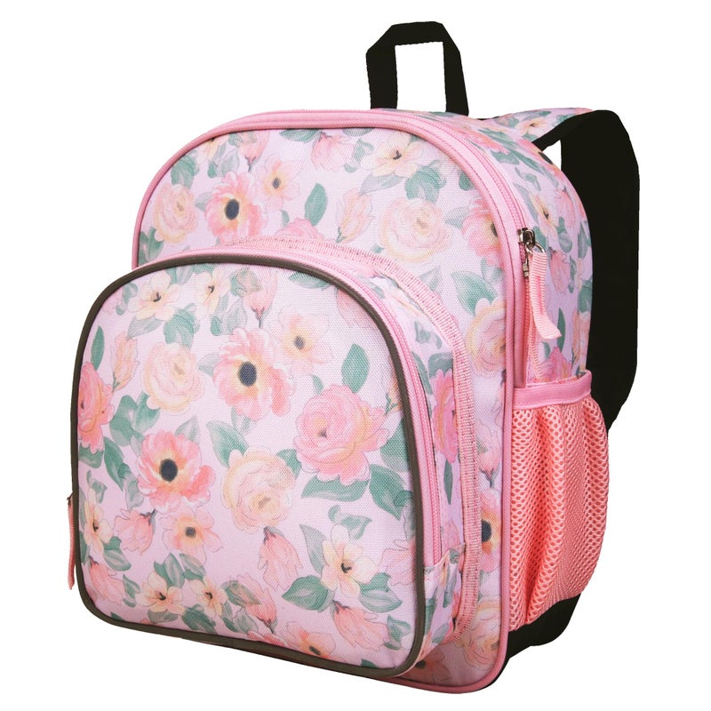 JumpOff Jo 12Inch Backpack for Boys Girls Ideal for School Travel with Padded Back Mesh Pocket Adjustable Straps Floral Watercolor - Image 2