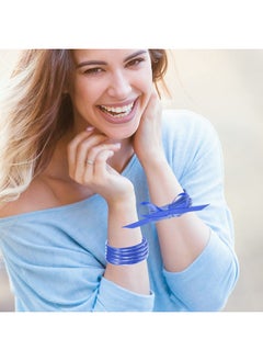 ZeeDix Blue Glitter Silicone Bracelet, Bangle - 10 Pack, Women'S Fashion Jewelry For Party, Work Or Casual Wear  - Image 4