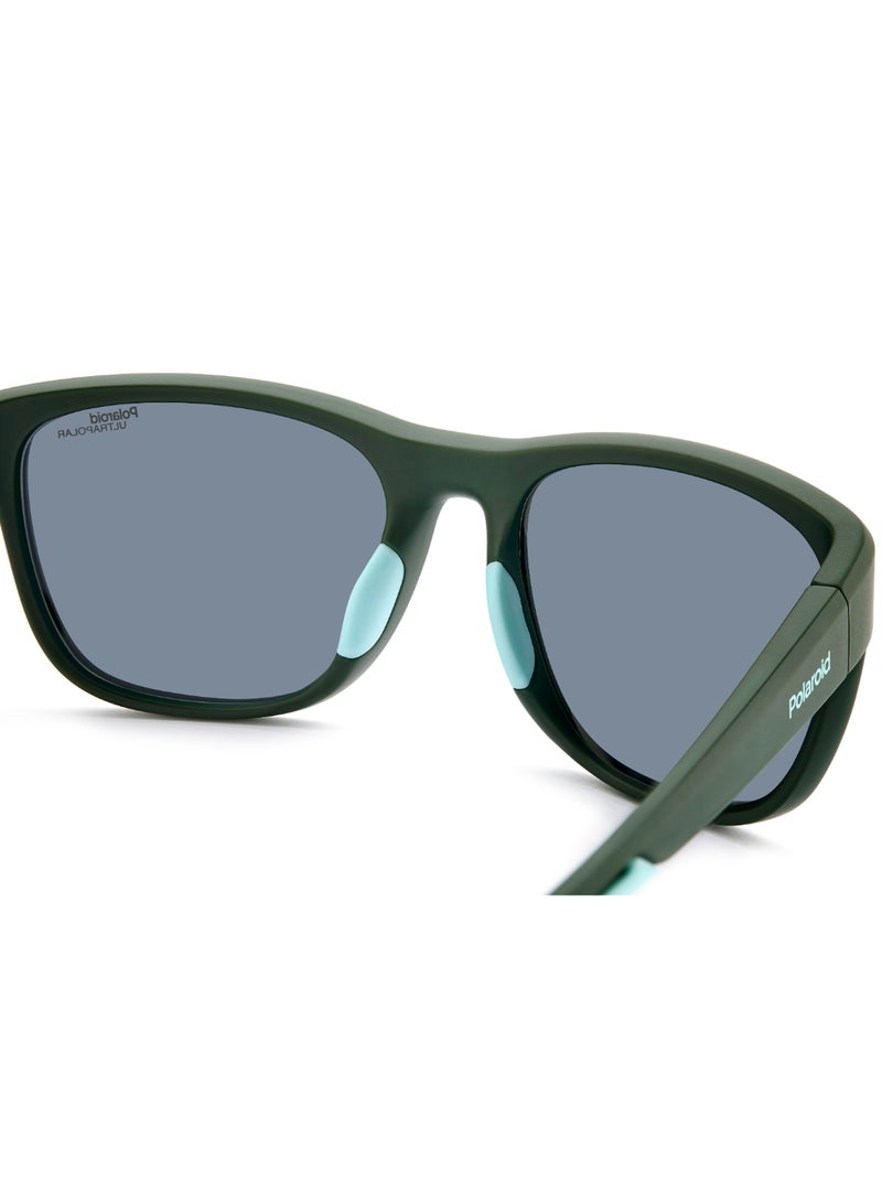 Polaroid Unisex Polarized Rectangular Shape  Sunglasses PLD 7051/S GREY 47 - Lens Size: 46.8 Mm - Mt Grn - Image 5