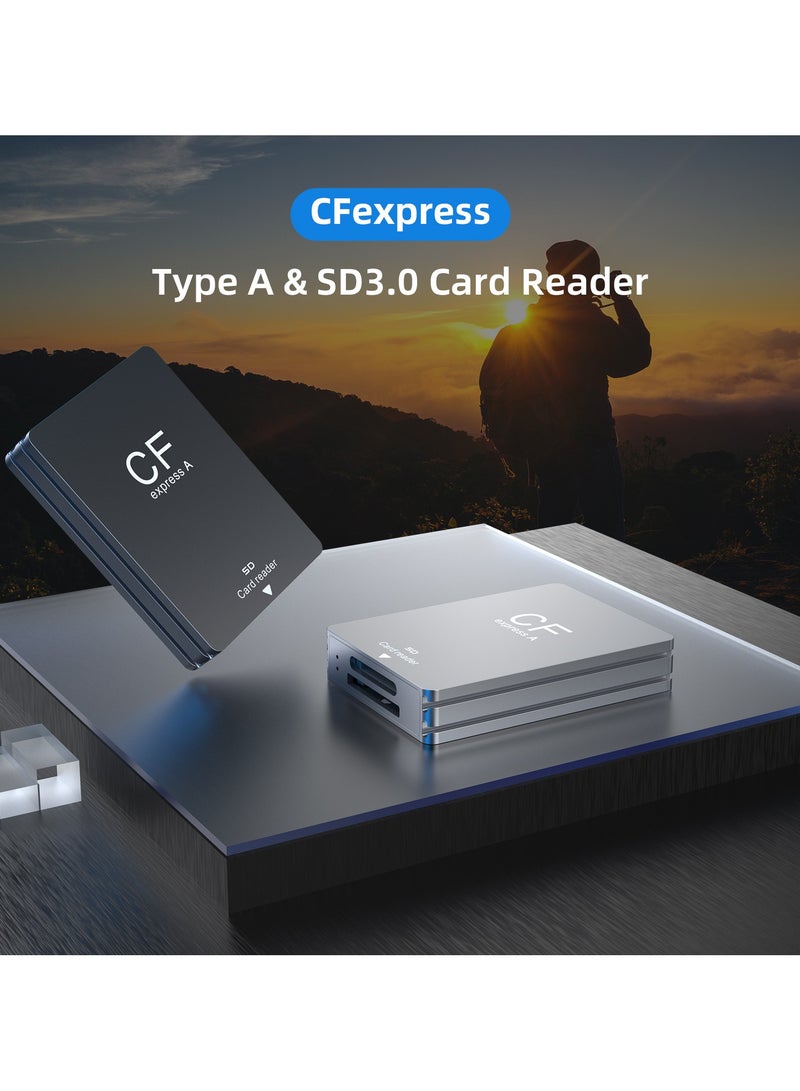 SYOSI قارئ بطاقات مزدوج الفتحات من النوع B وSD، USB 3.1 Gen 2 بسرعة 10 جيجابت في الثانية، قارئ بطاقات CF Express محمول، كابل USB C إلى USB A/C، متوافق مع أنظمة Windows وMac وLinux وAndroid - Image 2