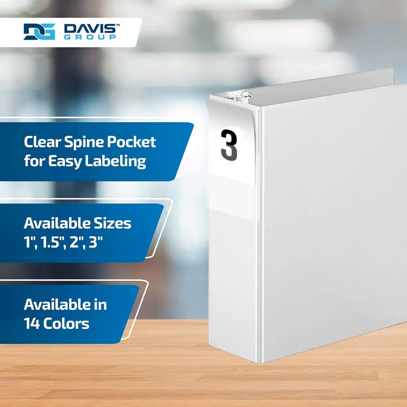 Davis Group Premium Economy 6-Pack 3-Ring Binders for School or Office, D-Ring Binders, 3 Inch, White - Image 4