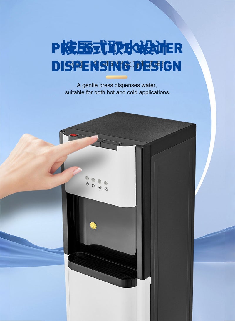 ET-LIFE Bottom Loading Water Cooler Dispenser for 3/5 Gallon Bottles - 3 Temperatures with Hot, Room & Cold Spouts, Child Safety Lock, 550W - Image 4