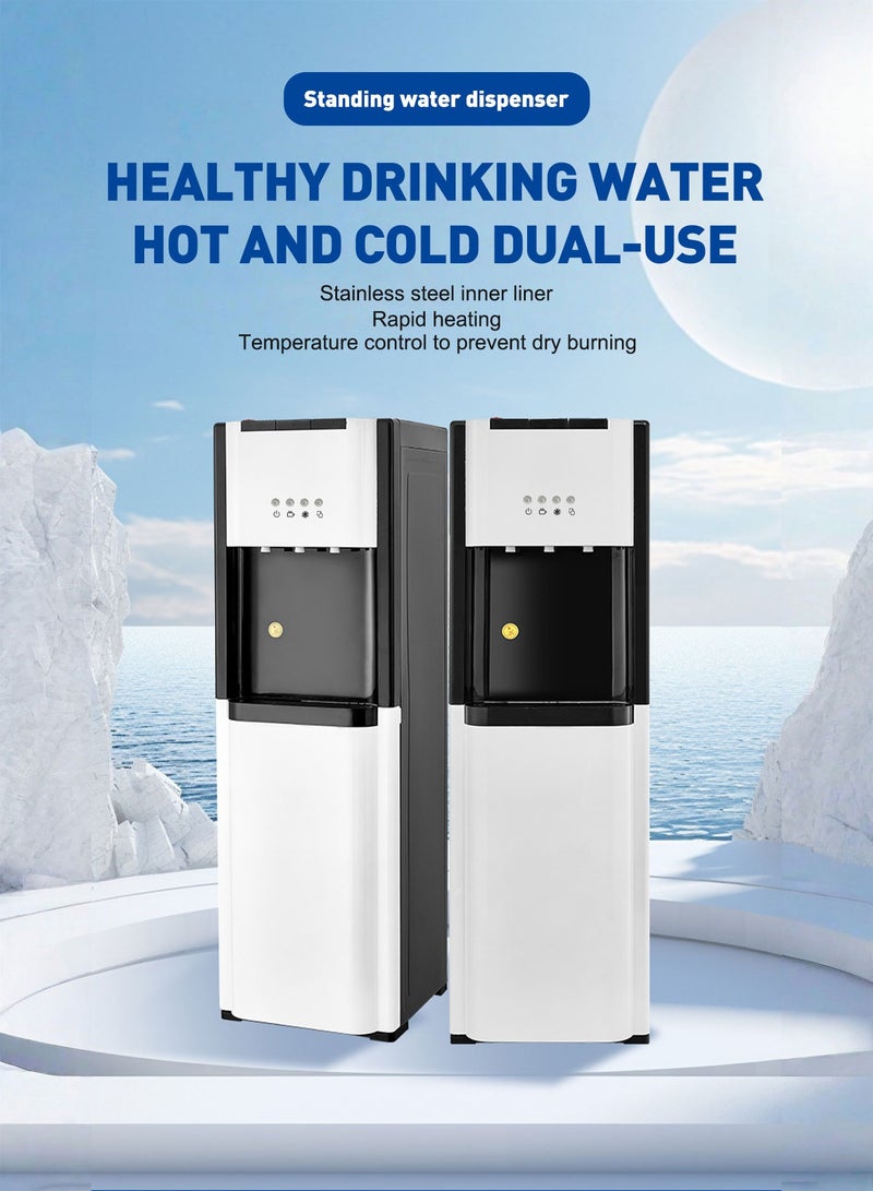 ET-LIFE Bottom Loading Water Cooler Dispenser for 3/5 Gallon Bottles - 3 Temperatures with Hot, Room & Cold Spouts, Child Safety Lock, 550W - Image 2