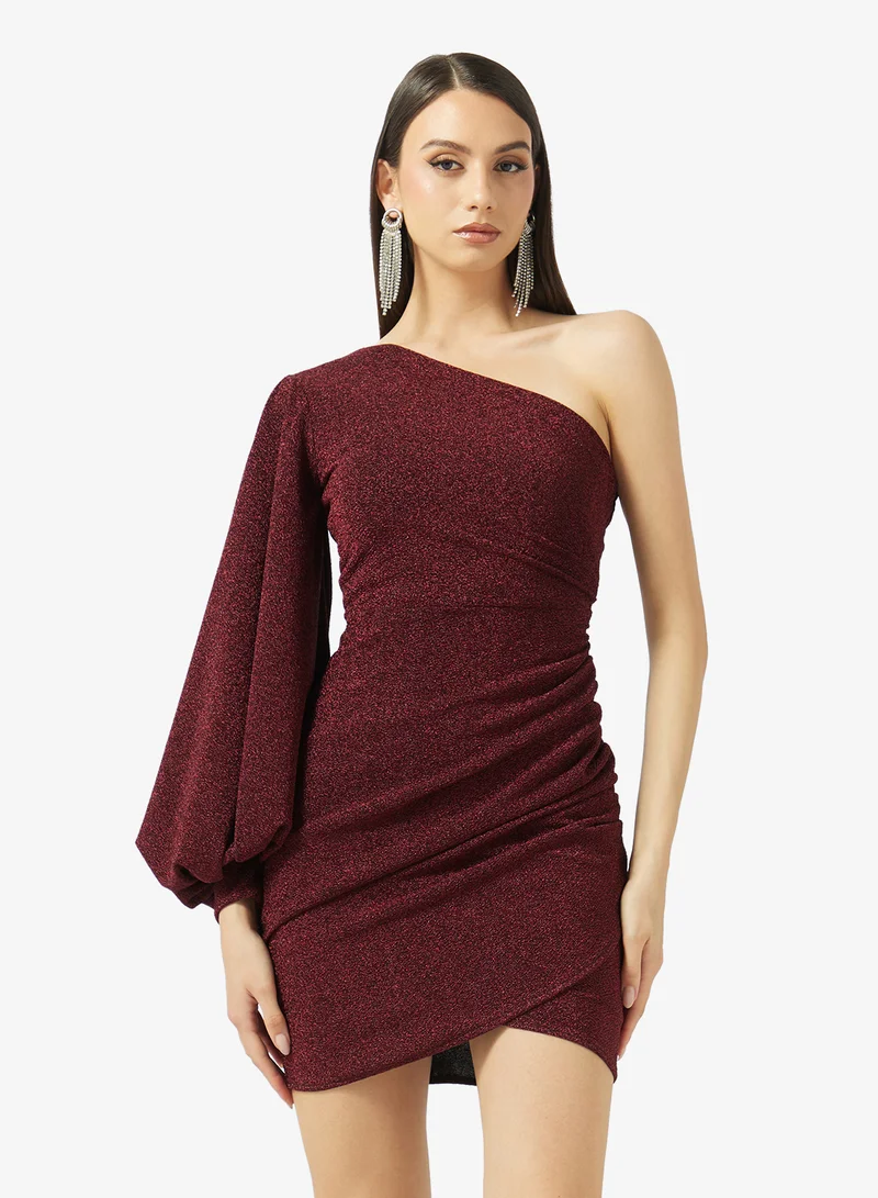رينيه فستان قصير ضيق بكتف واحد