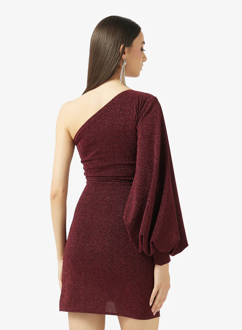 رينيه فستان قصير ضيق بكتف واحد