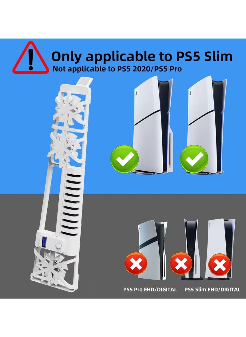 Chabeia PS5 Slim Cooling Fans, Cooling Fan for Sony PlayStation 5 Slim Disc Edition/Digital Edition with RGB Lighting and USB 3.0 Port  - Image 4