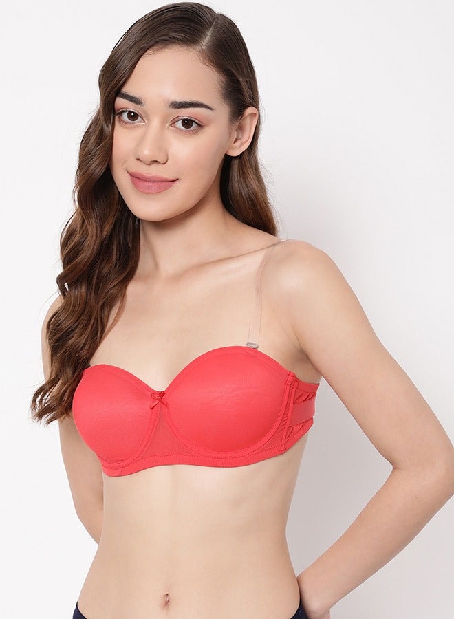 Clovia Pack of 3 Invisi Padded Underwired Full Cup Strapless Balconette Bra with Transparent Straps and Band - Image 2