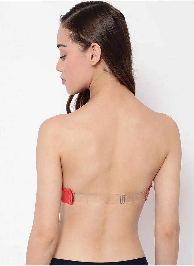 Clovia Clovia Pack of 3 Invisi Padded Underwired Full Cup Strapless Balconette Bra with Transparent Straps and Band