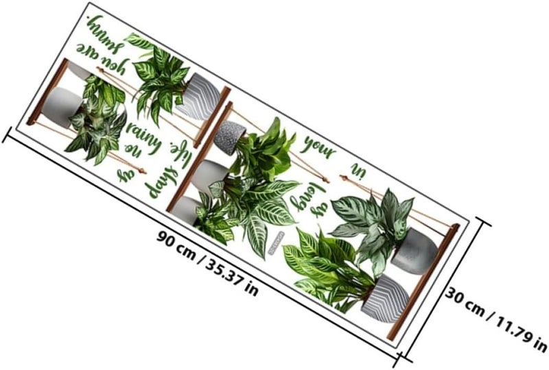 Potted Plant Wall Art Sticker 30x90cm Adhesive Green Plant Wall Decal Bonsai Mural Decoration for Living Room Home - Image 2