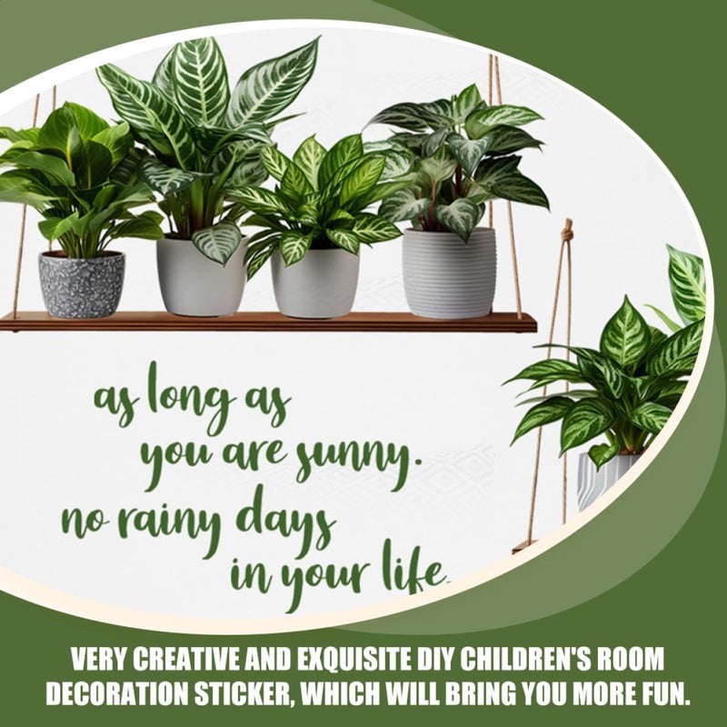 Potted Plant Wall Art Sticker 30x90cm Adhesive Green Plant Wall Decal Bonsai Mural Decoration for Living Room Home - Image 5