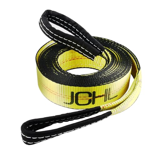 JCHL Recovery Tow Strap with Reinforced Loops 2inx20ft Heavy Duty 26000lb Break Strength Vehicle Recovery Rope for for Car Truck Jeep ATV SUV Reinforced Loops Protective Sleeves