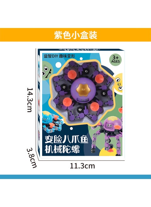 Fidget Spinner Glow-in-Dark Transformers Toy for Kids[Color box] face change octopus purple color [Color box] face change octopus purple color