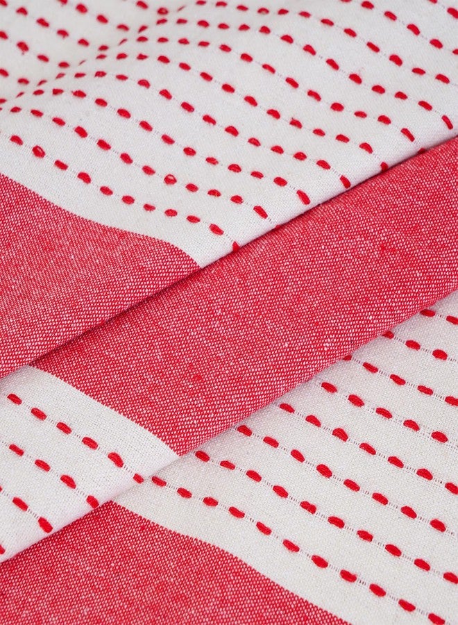 COMFORT WEAVE مفرش طاولة مريح مصنوع من القطن بنسبة 100%، مصبوغ بخيوط متعددة الألوان بنقشة مربعات، يتسع لأربعة أشخاص، مقاسه 140 سم عرضًا و152 سم طولًا، عبوة من قطعة واحدة - Image 2