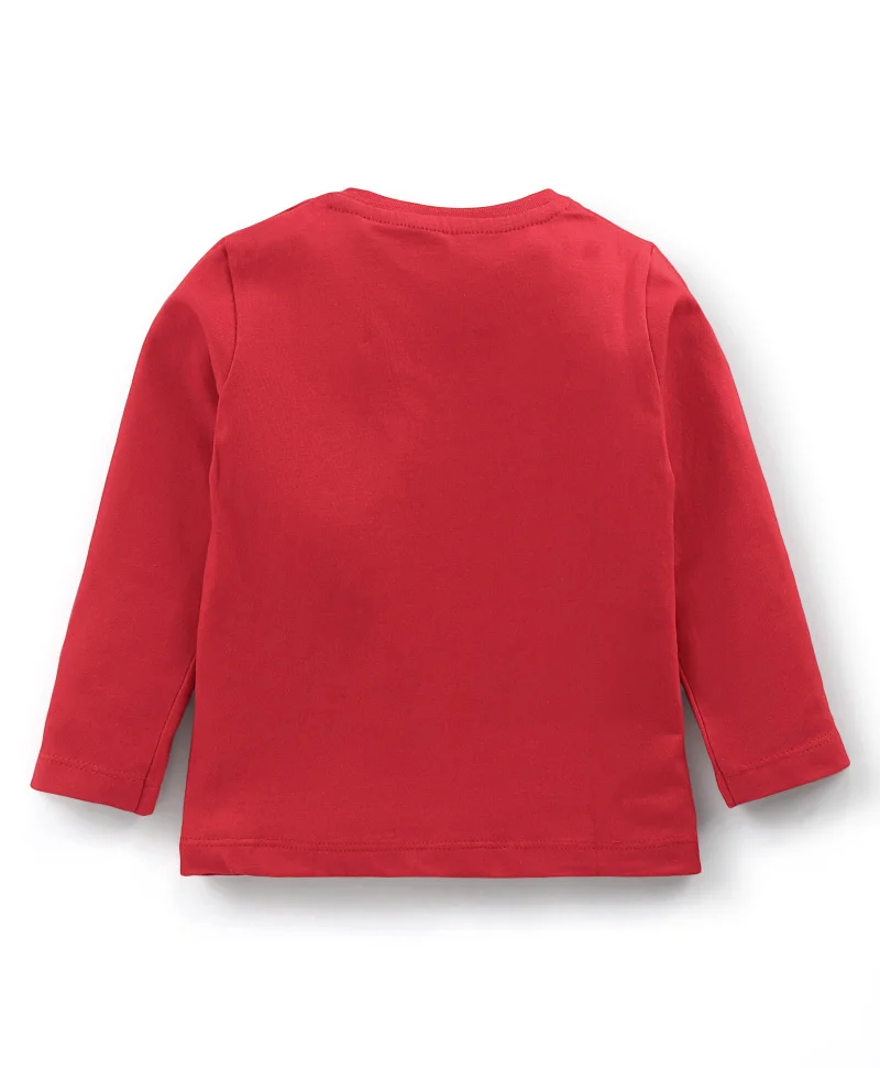 babyhug Babyhug Cotton Knit Full Sleeves Animals Printed T-Shirt - Red