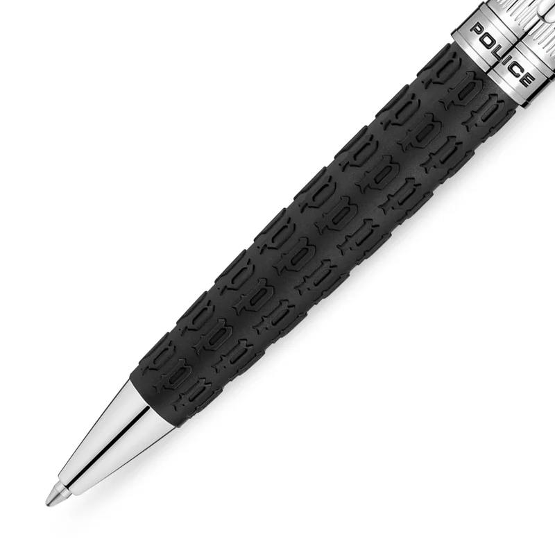 Police  Black Silver Stainless Steel Blue Ink Ballpoint Pen for Men for Men | Best Price UAE