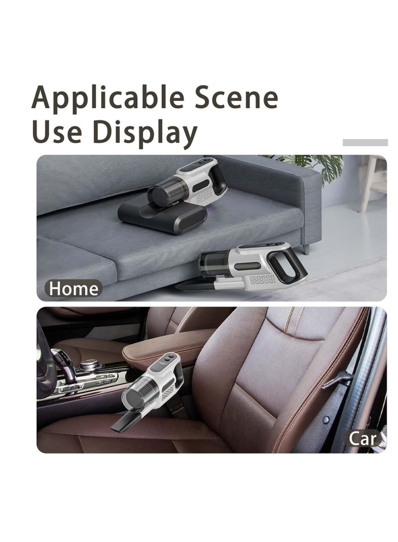 ميكسد مكنسة كهربائية ، مكنسة كهربائية محمولة باليد ، مكنسة كهربائية لاسلكية لإزالة العث ، سيارة الأسرة سرير ، أريكة ، والسجاد وسادة الأشعة فوق البنفسجية فراش الأنظف ، يمكن إزالة الغبار والجسيمات - Image 5