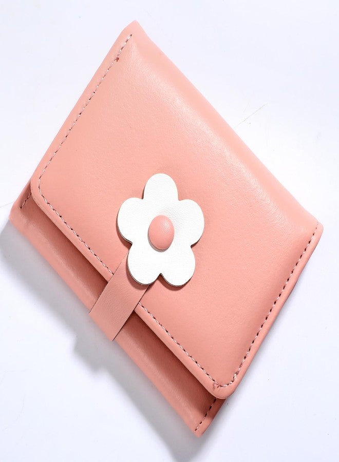 Bruislard Pink Wallet Cute Small Coin Purse Kawaii Flower Card Wallets for Girls Women ID Credit Card Holder - Image 5
