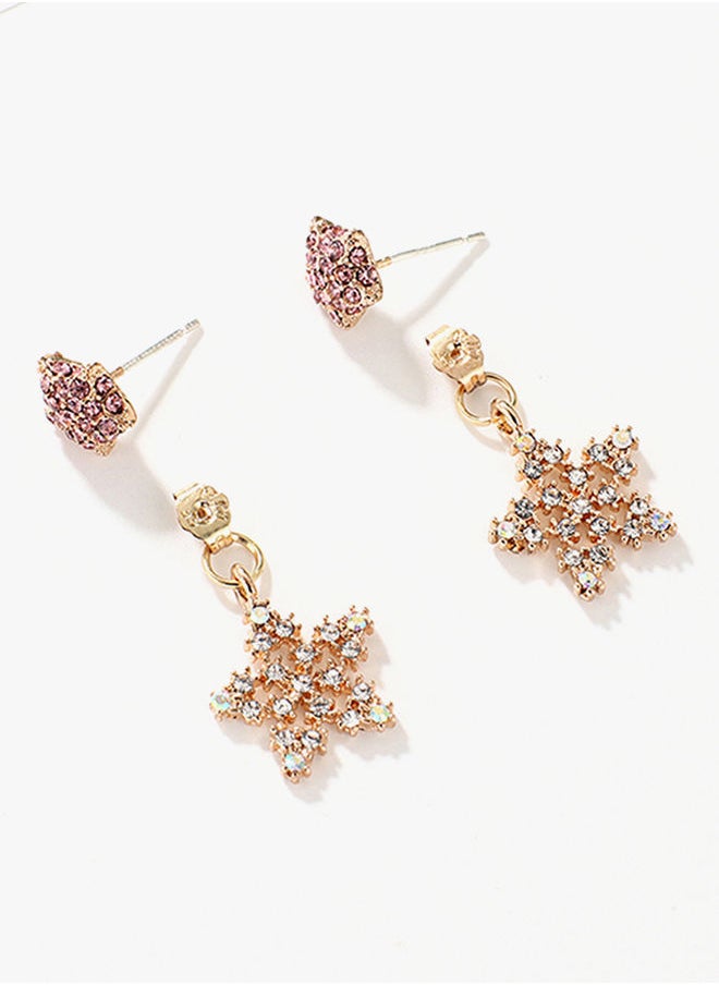 NIBEMINENT Alloy Star Dangle Earrings White/Pink/Gold  - Image 2