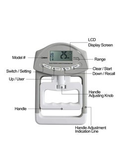 SYOSI Digital Hand Dynamometer, Grip Strength Measurement Electronic Hand Strengtheners 198 Lbs with 19 Sets of Individual Records, Gripping Strengthener For Athletes, Home, Car, Clinic  - Image 4
