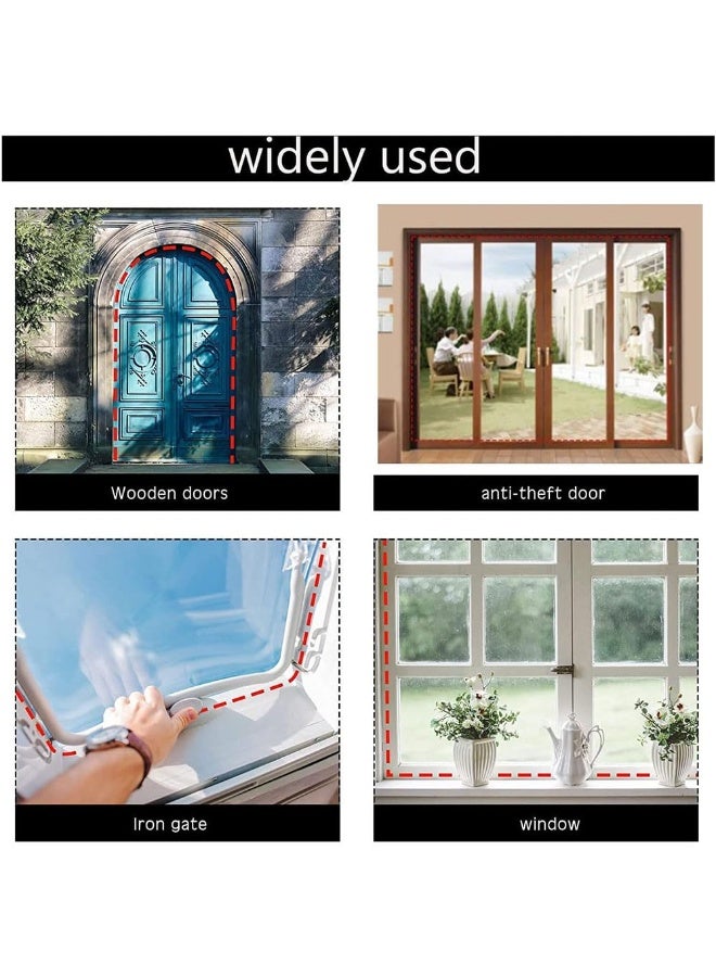 JZS Rubber Weather Stripping D Shape Door Seal Strip, Self-Adhesive Weatherstripping for Windows, Soundproofing, 6M, Brown - Image 5