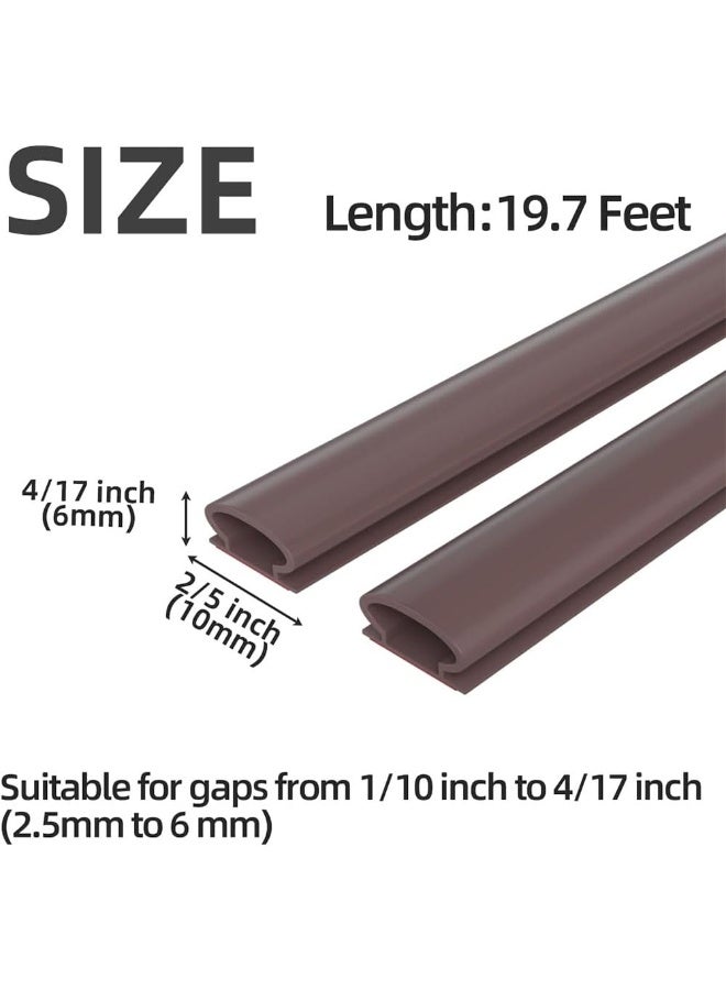 JZS Rubber Weather Stripping D Shape Door Seal Strip, Self-Adhesive Weatherstripping for Windows, Soundproofing, 6M, Brown - Image 2