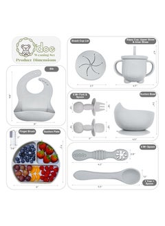 O'doe Baby Led Weaning Feeding Supplies for Toddlers, O'doe Baby Feeding Set | Suction Silicone Baby Bowl-Self Eating Utensils Set with Spoons, Bibs, Toddlers Spoon Set | Plate Kit | Set of 11  - Image 2