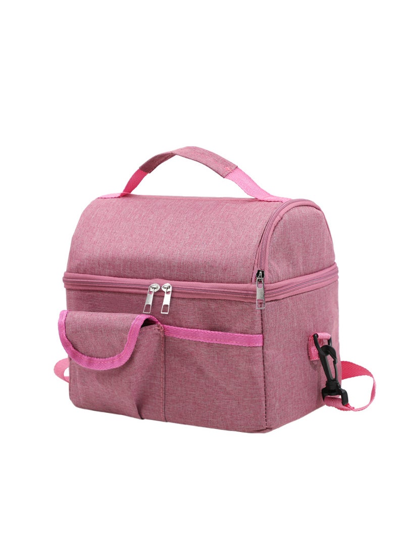 Generic Large Capacity Ice Bag Lunch Tote Rose Red 