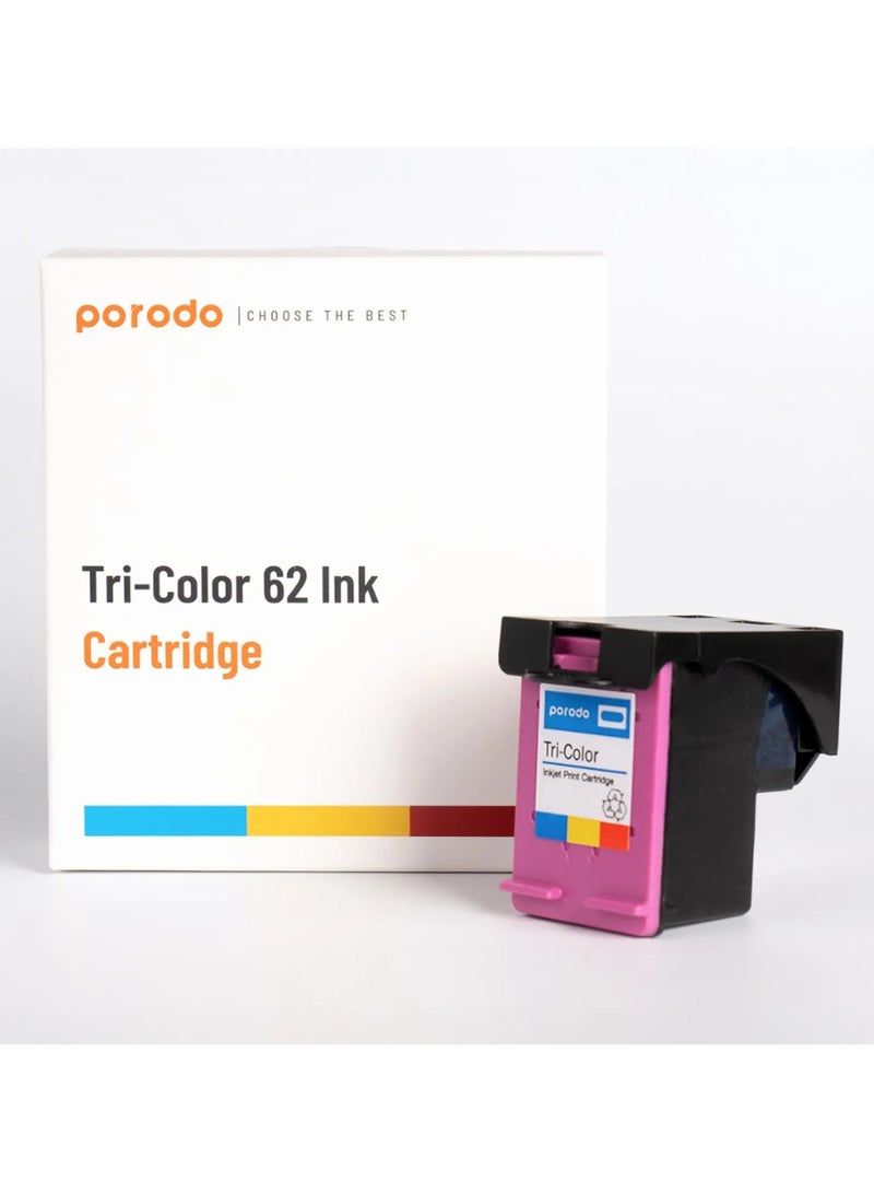 porodo Ink Cartridge PD-LSTC62 / Tri-Color Ink / High Yield Up to 165 Lines / Lightweight 10g / Portable Printer Compatible / True-to-Life Vibrant Colors - Image 3