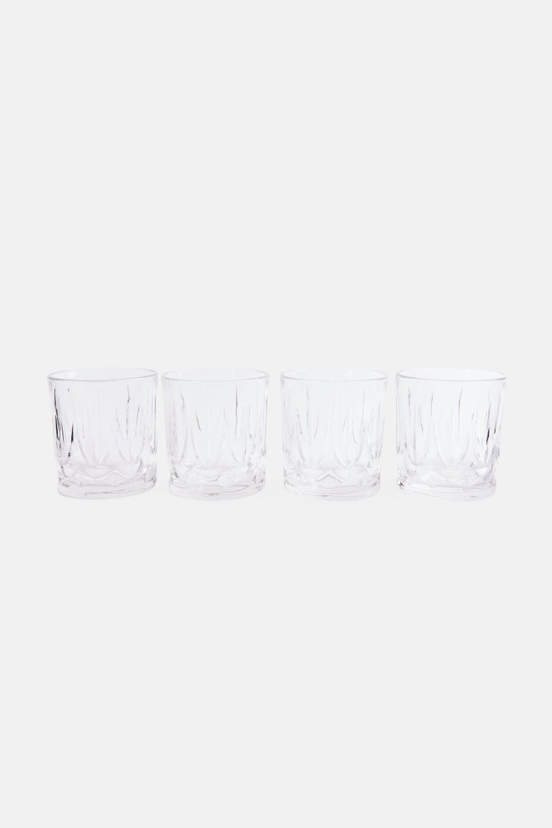Gourmet Home 4Pcs Dof Cut Glass 332ml, Trasnparent  - Image 1