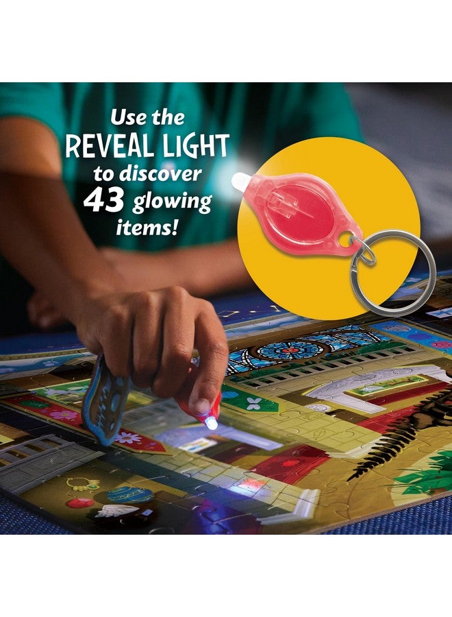 Peaceable Kingdom Museum at Midnight - 100-Pc. Seek & Find Glow Puzzle for Kids Ages 6 & Up - Included Blacklight Reveals Hidden Items - Great for Home or Classrooms - Image 4