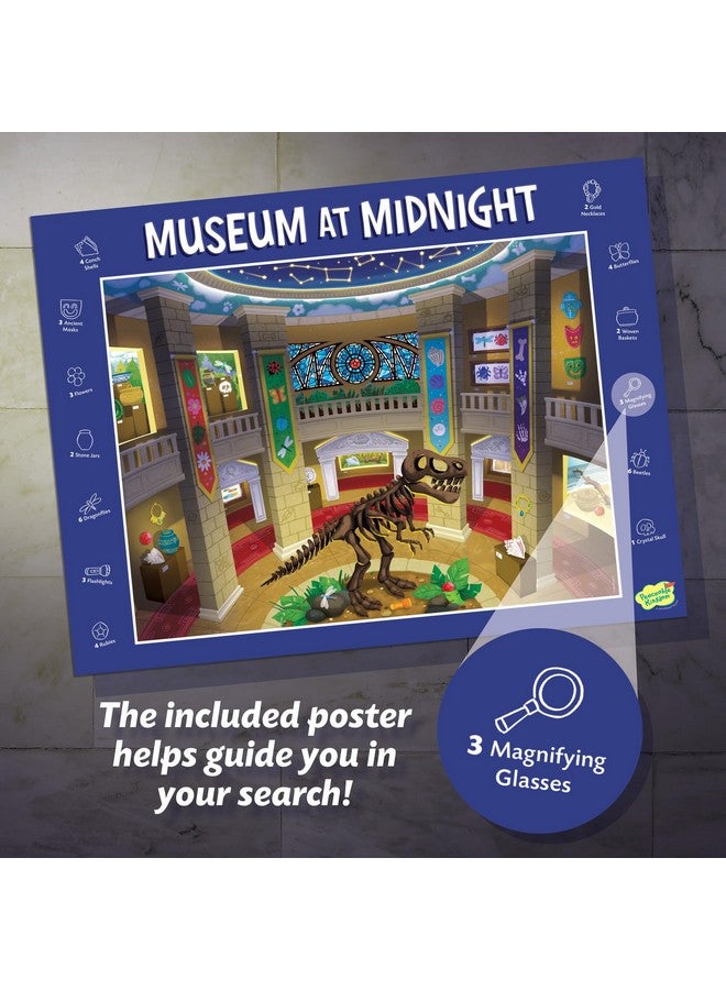 Peaceable Kingdom Museum at Midnight - 100-Pc. Seek & Find Glow Puzzle for Kids Ages 6 & Up - Included Blacklight Reveals Hidden Items - Great for Home or Classrooms - Image 5