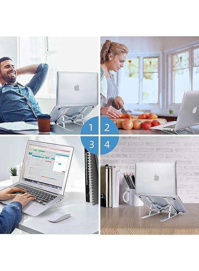 erorex Adjustable Laptop Stand Portable Aluminum Laptop Riser Laptop Holder For Desk Foldable Ventilated Cooling Computer Support Stand For Macbook Pro Air Hp Sony Dell Notebook Stand And More.  - Image 3
