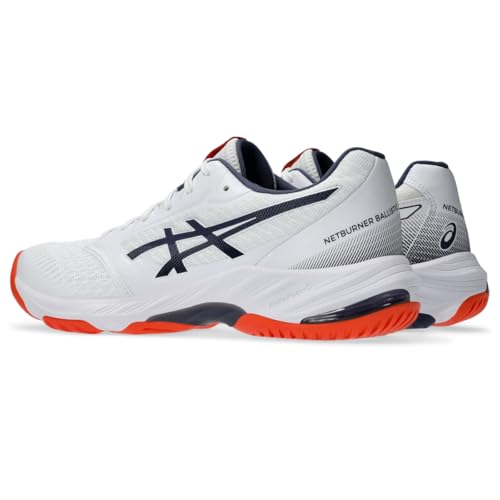 asics أحذية الكرة الطائرة ASICS للرجال Netburner Ballistic FlyteFoam 3، 6.5، أبيض/ضباب إنديغو - Image 3