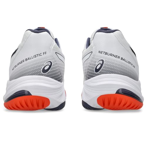 asics أحذية الكرة الطائرة ASICS للرجال Netburner Ballistic FlyteFoam 3، 6.5، أبيض/ضباب إنديغو - Image 5