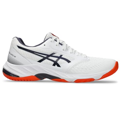 asics أحذية الكرة الطائرة ASICS للرجال Netburner Ballistic FlyteFoam 3، 6.5، أبيض/ضباب إنديغو - Image 1
