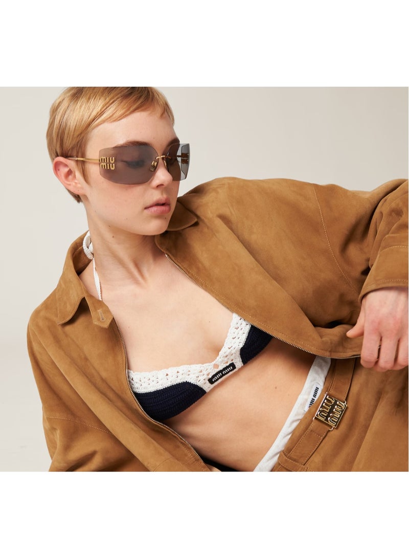 Miu Miu Ltalian-made Miu Miu oval luxury cycling sunglasses for women - Image 4