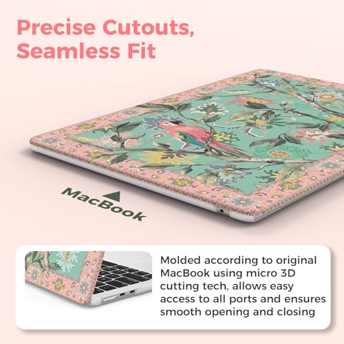 iCasso for M4 MacBook Air 13 inch Case 2025 2024-2022 M3 M2 Model A 3240 A3113 A2681, Sturdy Protective Hard Shell Case for Mac Air 13.6", Keyboard Cover + Screen Protector,Parrot Green - Image 5