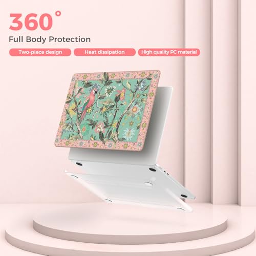 iCasso for M4 MacBook Air 13 inch Case 2025 2024-2022 M3 M2 Model A 3240 A3113 A2681, Sturdy Protective Hard Shell Case for Mac Air 13.6", Keyboard Cover + Screen Protector,Parrot Green - Image 4