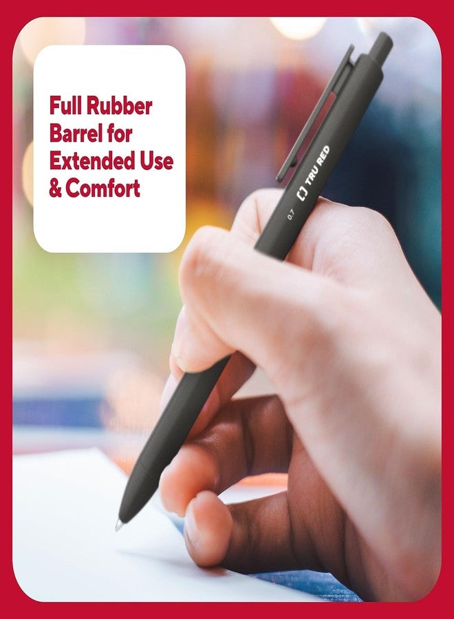 TRU RED Retractable Quick Dry Gel Pens, Medium Point, 0.7mm, Black, Dozen (TR54498) - Image 5